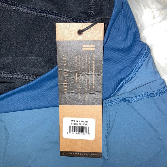 NOBULL Steel Blue 2 in 1 Pace Shorts L - Picture 6 of 10